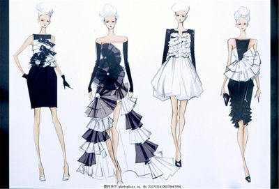 4款女裝設計圖圖片