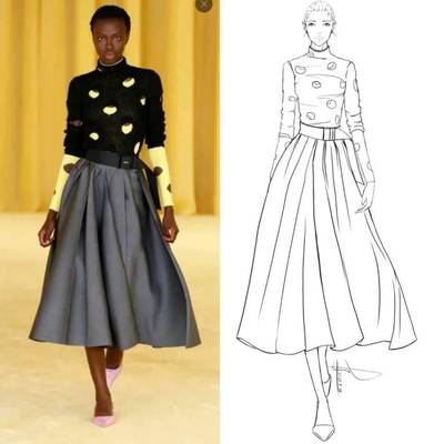 服裝設計秀場臨摹之效果圖線稿100張!